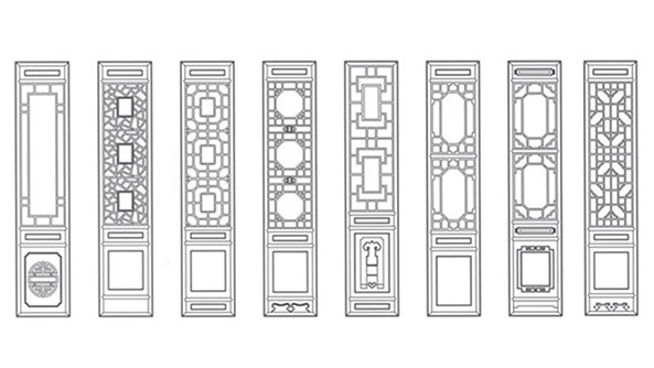 海城喜迎门中式花格CAD设计图样式大全